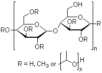 Hydroxypropyl methyl cellulose molecular structure (CAS 9004-65-3)
