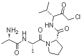 structure of CAS# 90105-47-8, (S)-L-Alanyl-L-alanyl-N-[3-chloro-1-(1-methylethyl)-2-oxopropyl]-L-prolinamide