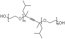 structure of CAS# 9014-85-1, 2,4,7,9-Tetramethyl-5-decyne-4,7-diol ethoxylate