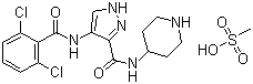 CAS # 902135-89-1, 4-[(2,6-Dichlorobenzoyl)amino]-N-4-piperidinyl-1H-pyrazole-3-carboxamide methanesulfonate