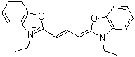 structure of CAS# 905-96-4, 3,3'-Diethyloxacarbocyanine iodide