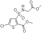 structure of CAS# 906522-87-0, Methyl 5-chloro-N-(methoxycarbonylmethyl)-3-sulfamoylthiophene-2-carboxylate