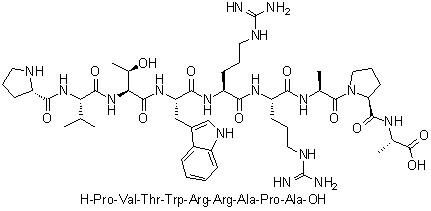 CAS # 907625-70-1, L-Prolyl-L-valyl-L-threonyl-L-tryptophyl-L-arginyl-L-arginyl-L-alanyl-L-prolyl-L-alanine