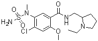 5-[(Aminosulfonyl)methylamino]-4-chloro-N-[(1-ethyl-2-pyrrolidinyl)methyl]-2-methoxybenzamide molecular structure (CAS 90763-45-4)