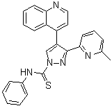 structure of CAS# 909910-43-6, 3-(6-Methyl-2-pyridinyl)-N-phenyl-4-(4-quinolinyl)-1H-pyrazole-1-carbothioamide