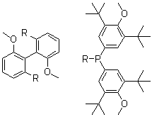 [(1S)-6,6'-Dimethoxy[1,1'-biphenyl]-2,2'-diyl]bis[bis[3,5-bis(1,1-dimethylethyl)-4-methoxyphenyl]phosphine molecular structure (CAS 910134-30-4)