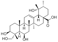 CAS 登录号：91095-51-1, 3,6,19,23-四羟基-12-熊果-28-酸