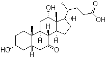 7-酮基-3alpha,12alpha-二羟基胆烷酸分子结构 (CAS 911-40-0)