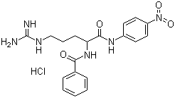 structure of CAS# 911-77-3, N-Benzoyl-DL-arginine-4-nitroanilide hydrochloride