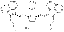 1-Butyl-2-(2-[3-[2-(1-butyl-1H-benzo[cd]indol-2-ylidene)ethylidene]-2-phenylcyclopent-1-enyl]vinyl)benzo[cd]indolium tetrafluoroborate molecular structure (CAS 913627-83-5)