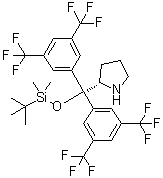 (2S)-2-[Bis[3,5-bis(trifluoromethyl)phenyl][[(1,1-dimethylethyl)dimethylsilyl]oxy]methyl]pyrrolidine molecular structure (CAS 913699-13-5)