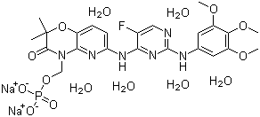 Fostamatinib disodium salt hexahydrate molecular structure (CAS 914295-16-2)