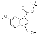 structure of CAS# 914349-08-9, tert-Butyl 3-(hydroxymethyl)-6-methoxyindole-1-carboxylate