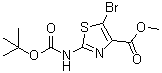 structure of CAS# 914349-71-6, Methyl 5-bromo-2-(tert-butoxycarbonylamino)thiazole-4-carboxylate