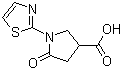 structure of CAS# 914637-54-0, 5-Oxo-1-(2-thiazolyl)-3-pyrrolidinecarboxylic acid