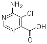 structure of CAS# 914916-98-6, 6-Amino-5-chloro-4-pyrimidinecarboxylic acid