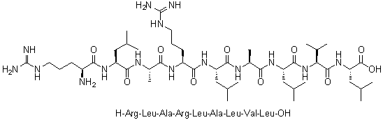 L-Arginyl-L-leucyl-L-alanyl-L-arginyl-L-leucyl-L-alanyl-L-leucyl-L-valyl-L-leucine molecular structure (CAS 914984-07-9)