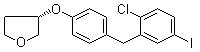 structure of CAS# 915095-94-2, (3S)-3-[4-[(2-Chloro-5-iodophenyl)methyl]phenoxy]tetrahydro-furan