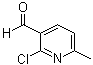 structure of CAS# 91591-69-4, 2-Chloro-6-methylpyridine-3-carboxaldehyde