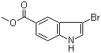 structure of CAS# 916179-88-9, 3-Bromoindole-5-carboxylic acid methyl ester