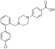 structure of CAS# 916204-05-2, 4-[4-(4'-氯联苯-2-基甲基)哌嗪-1-基]苯甲酸