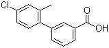 structure of CAS# 916220-05-8, 4'-氯-2'-甲基-[1,1'-联苯基]-3-羧酸