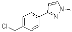 structure of CAS# 916766-83-1, 3-[4-(Chloromethyl)phenyl]-1-methyl-1H-pyrazole