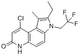 structure of CAS# 917891-35-1, 9-Chloro-2-ethyl-1-methyl-3-(2,2,2-trifluoroethyl)-3h-pyrrolo(3,2-f)quinolin-7(6h)-one