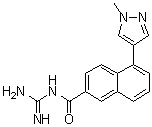 CAS 登录号：917909-71-8, N-(氨基亚胺甲基)-5-(1-甲基-1H-吡唑-4-基)-2-萘甲酰胺