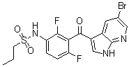 structure of CAS# 918504-27-5, N-[3-[(5-溴-1H-吡咯并[2,3-b]吡啶-3-基)羰基]-2,4-二氟苯基]-1-丙烷磺酰胺