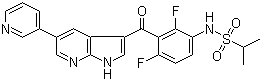structure of CAS# 918505-61-0, N-[2,4-二氟-3-[[5-(3-吡啶基)-1H-吡咯并[2,3-b]吡啶-3-基]羰基]苯基]-2-丙磺酰胺
