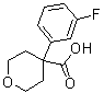structure of CAS# 919016-93-6, 4-(3-Fluorophenyl)tetrahydro-2H-pyran-4-carboxylic acid