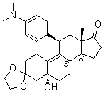 CAS # 91934-77-9, (5alpha,11beta)-11-[4-(Dimethylamino)phenyl]-5-hydroxyestr-9-ene-3,17-dione cyclic 3-(1,2-ethanediyl acetal)