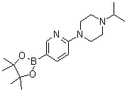 structure of CAS# 919496-58-5, 1-(1-Methylethyl)-4-[5-(4,4,5,5-tetramethyl-1,3,2-dioxaborolan-2-yl)-2-pyridinyl]piperazine