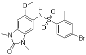 structure of CAS# 919973-83-4, 4-溴-N-(2,3-二氢-6-甲氧基-1,3-二甲基-2-氧代-1H-苯并咪唑-5-基)-2-甲基苯磺酰胺