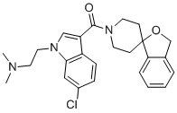 structure of CAS# 920022-47-5, (6-氯-1-(2-(二甲基氨基)乙基)吲哚-3-基)-螺(1H-异苯并呋喃-3,4'-哌啶)-1'-基-甲酮