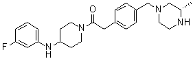 CAS # 923565-21-3, GSK 962040, 1-[4-[(3-Fluorophenyl)amino]-1-piperidinyl]-2-[4-[[(3S)-3-methyl-1-piperazinyl]methyl]phenyl]ethanone, Camicinal
