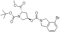 (2S,4R)-4-[[(4-溴-1,3-二氢-2H-异吲哚-2-基)羰基]氧基]-1,2-吡咯烷二羧酸 1-叔丁酯 2-甲酯分子结构 (CAS 923590-97-0)