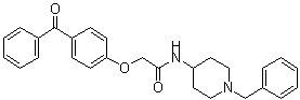 structure of CAS# 924416-43-3, 2-(4-Benzoylphenoxy)-N-[1-(phenylmethyl)-4-piperidinyl]acetamide