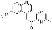 structure of CAS# 924898-11-3, 4-[2-(6-Methyl-2-pyridinyl)-2-oxoethyl]-6-quinolinecarbonitrile