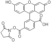 6-Carboxyfluorescein N-succinimidyl ester molecular structure (CAS 92557-81-8)