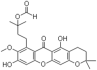 CAS # 925705-36-8, 3-Isomangostin hydrate formate, 7-[3-(Formyloxy)-3-methylbutyl]-3,4-dihydro-5,9-dihydroxy-8-methoxy-2,2-dimethyl-2H,6H-pyrano[3,2-b]xanthen-6-one