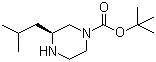 structure of CAS# 928025-62-1, (3S)-3-(2-Methylpropyl)-1-piperazinecarboxylic acid tert-butyl ester