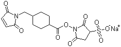 structure of CAS# 92921-24-9, Sulphosuccinimidyl-4-(N-maleimidomethyl)cyclohexane-1-carboxylate sodium salt