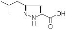 structure of CAS# 92933-49-8, 3-Isobutyl-1H-pyrazole-5-carboxylic acid