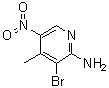 CAS # 929976-32-9, 3-Bromo-4-methyl-5-nitro-2-pyridinamine