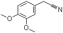 CAS # 93-17-4, (3,4-Dimethoxyphenyl)acetonitrile, 3,4-Dimethoxybenzyl cyanide, Homoveratronitrile, Veratryl cyanide