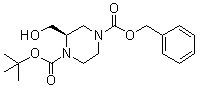 structure of CAS# 930782-89-1, Benzyl 1-((tert-butoxy)carbonyl)-(2R)-2-(hydroxymethyl)piperazine-4-carboxylate