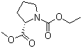 N-(乙氧基羰基)-(S)-(-)-脯氨酸甲酯分子结构 (CAS 93423-88-2)