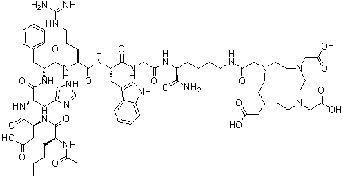 CAS 登录号：935886-72-9, N-乙酰基-L-正亮氨酰-L-alpha-天冬氨酰-L-组氨酰-D-苯丙氨酰-L-精氨酰-L-色氨酰甘氨酰-N6-[2-[4,7,10-三(羧甲基)-1,4,7,10-四氮杂环十二烷-1-基]乙酰基]-L-赖氨酰胺